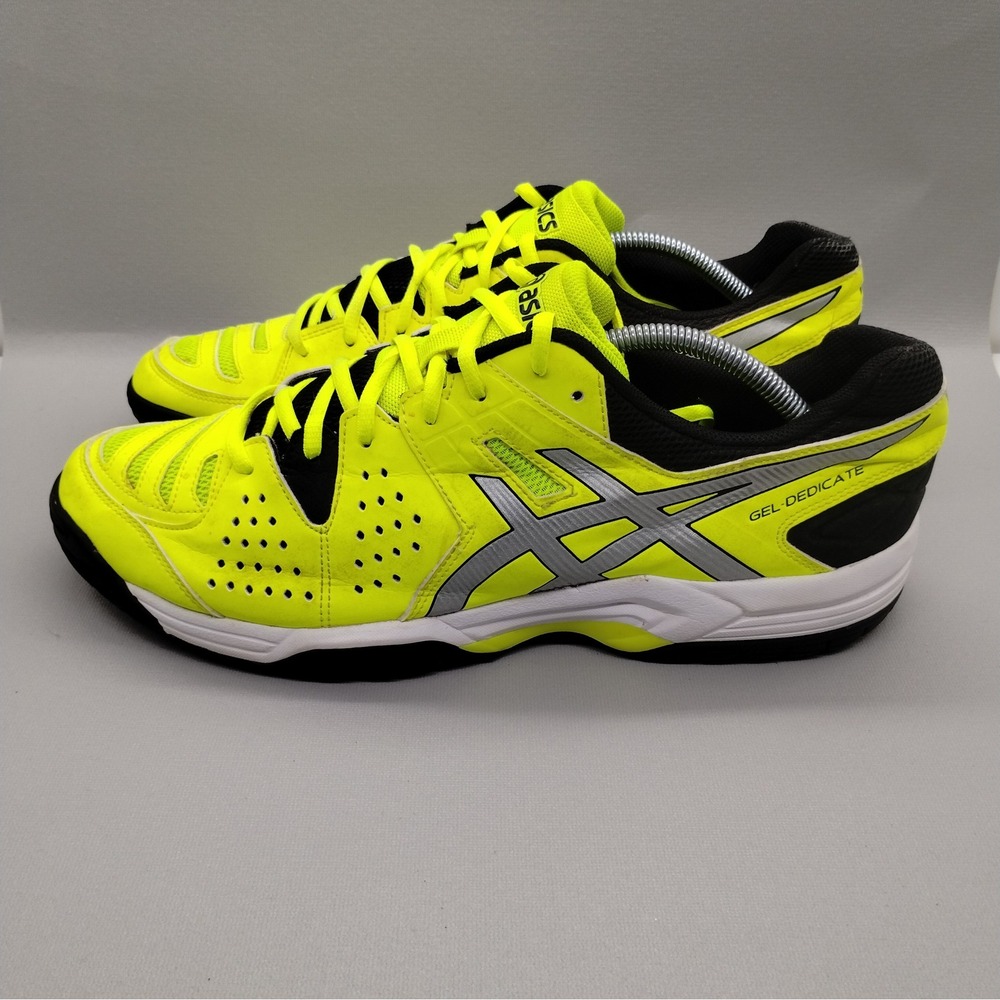 Asics‎ Gel-Dedicate 4 Mens Tennis Shoes Safety Yellow Black E507Y Size 12